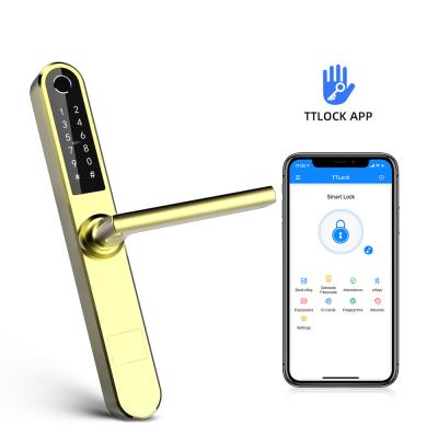 China Electronic Door Locks 38mm Width Slim Panel WiFi APP Access MF1 Card 13.56Hz for sale