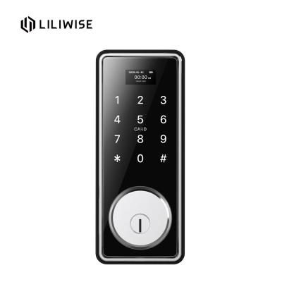 China Intelligent Key Card Door Lock Biometric Keypad Digital WiFi Electric Single Deadbolt for sale