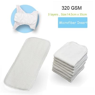 China Economic Affordable Plain Weave Baby Cloth Diaper Insert Match Cloth Diaper Covers Rise Factory Price Microfiber Insert for sale