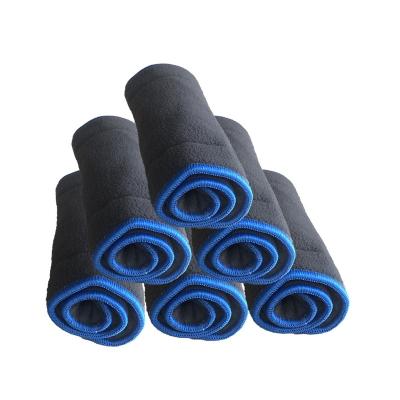 China Blue Plain Weave Edged Super Good Quality 6 Layers Absorbency Organic Bamboo Charcoal Insert for sale