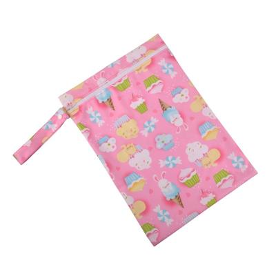 China Multifunctional Purpose Single Zipper Travel Printed Waterproof Bag Diaper Wet Bags for sale