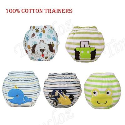 China Baby Pants Embroidery Printed Training Animal 100units Pure Cotton Material Prints Waterproof Potty Training Diaper for sale