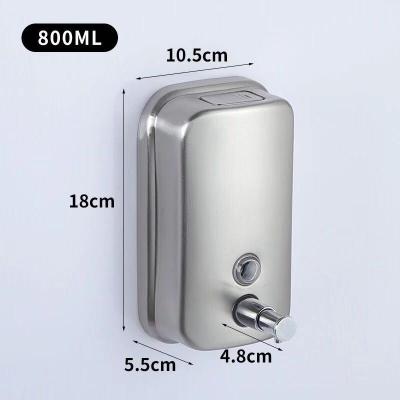 China Foam Manual Soap Dispenser SUS304 Stainless Steel Bathroom Soap Dispenser 800ml Soap Dispenser Container for sale