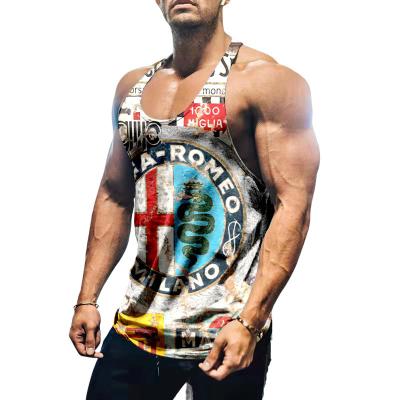 China Stringer Tank Muscle Shirts Gym Training Bodybuilding Sleeveless Vest Men's Workout Fitness Performance Sleeveless Vest QUICK DRY for sale