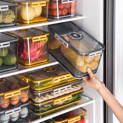 China Multi-Function Container Pet Amazon Date Dial Food Punctuality Refrigerator Plastic Transparent Thickened Transparent Storage Box for sale