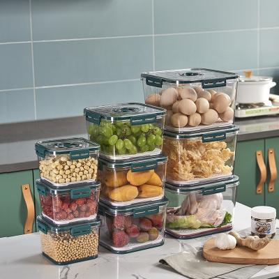 China Freshness Preservation Design Food Storage Containers Organizer Plastic Airtight Stackable Multifunctional Refrigerator Storage Box Set for sale