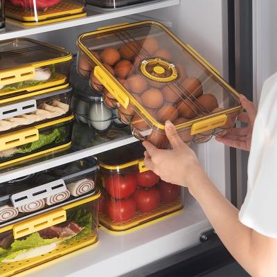 China 2022 Amazon Hot Sale Kitchen Slide Drawer Durable Plastic Freshness Preservation Type Refrigerator Storage Box Bins Fridge Organizer For Egg for sale