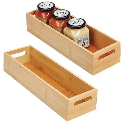 China Eco Friendly Kitchen Furniture Fridge Organizer Bins Drawer Box Organizer Bamboo Home Food Storage Bins for sale