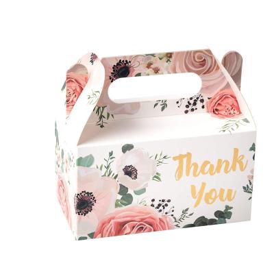 China Recyclable/Biodegradable Cupcake Paper Packaging Wedding Dessert Cake Baking Packaging Gift Box With Paper Handle for sale