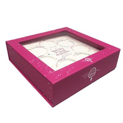 China /Biodegradable Recyclable Custom Folded Matte Book Shaped Magnetic Cardboard Cosmetics Gift Box Box With Clear Window for sale