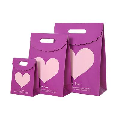 China OEM Eco Friendly Recyclable / Biodegradable Biodegradable Pink Gift Paper Packaging Bags Wholesale for sale