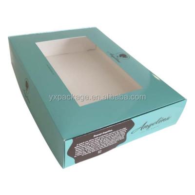 China Wholesale custom printed logo recyclable paper donut packaging box, boxes for donut, donut box with clear window for sale