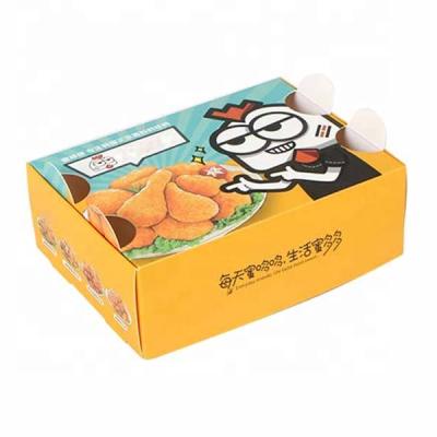 China Recyclable Take Away Disposable Foldable Fried Chicken Boxes Fast Food Packaging for sale