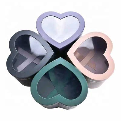 China Wholesale Customized Recyclable Cute Heart Shaped Eyelash Paper Eyelash Box Packaging Heart Shaped Box With Window for sale