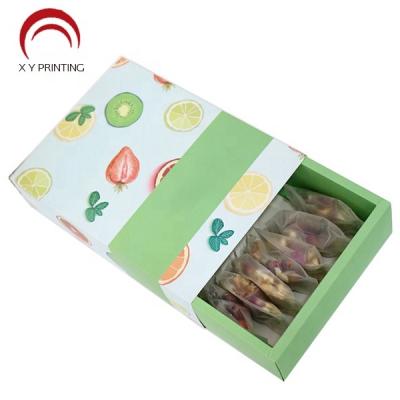 China Customized Recyclable Recyclable Cardboard Drawer Gift Box Sliding Packaging For Fruit Tea Coffee Dry Boxes for sale