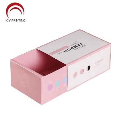 China Recyclable High Quality Rectangular Sanitary Protection Packaging Paper Box for sale