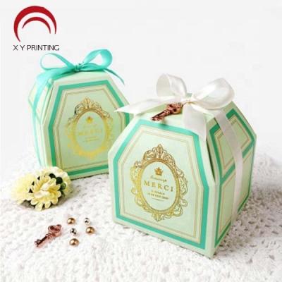 China Recyclable Luxurious Fancy Wedding Favor Candy Chocolates Cookie Gift Box Packaging With Ribbon for sale