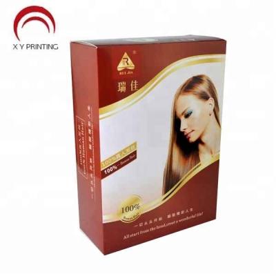 China Recyclable Collapsible Custom Logo Human Hair Wig Box Hair Extension Packaging for sale