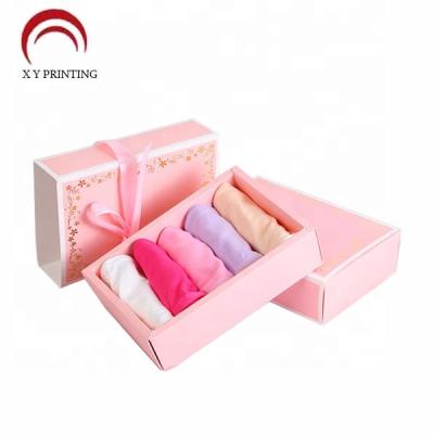 China Recyclable Custom Logo Cheap Foldable Socks /Towel/ Paper Packaging Gift Boxes Women Underwear for sale