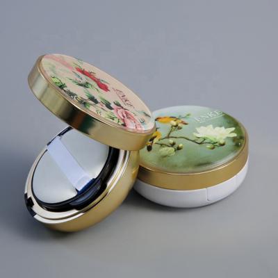 China Recycled materials custom design boxes bb air cushion empty flower printed foundation powder cosmetic compact case for sale