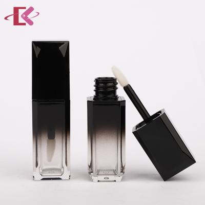 China Hot Sale 3.5ml 5ml Cosmetics Lip Gloss Empty Black Tube Cute Lip Gloss Container for sale