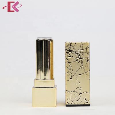 China Factory sales hot wholesale cosmetics gold circle rim empty lipstick tube square lipstick container for sale