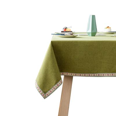 China Rectangular High Quality Luxury Elegant Solid Cheap Cloth Durable Wedding Table Cloth Cotton Linen Christmas Home Decoration for sale