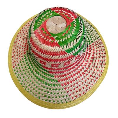 China Large Formal Handmade White Bamboo Woven Sunscreen Brim Summer Leisure Umbrella Hat for sale