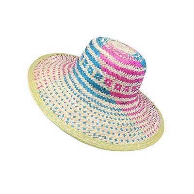 China Large Formal Handmade White Bamboo Woven Sunscreen Brim Summer Leisure Umbrella Hat for sale