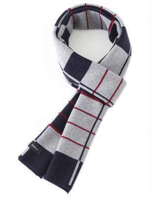 China Classic Knitted Cotton Cashmere Wool Plaid Winter Shawls Scarf Men for sale