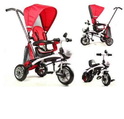 China 2019 new pp hot sale design 4 in 1 baby tricycle Pinghu child bike cheap kids tricycle for sale