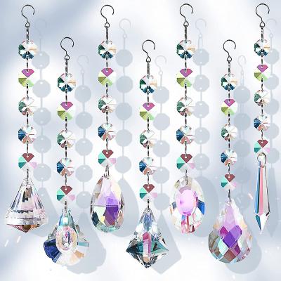 China Contemporary Sun Catcher Colorful Crystal Wind Chimes Chaser Window Drapes Pendant For Outdoor Home Room Garden Backyard Patio Lawn Decor for sale