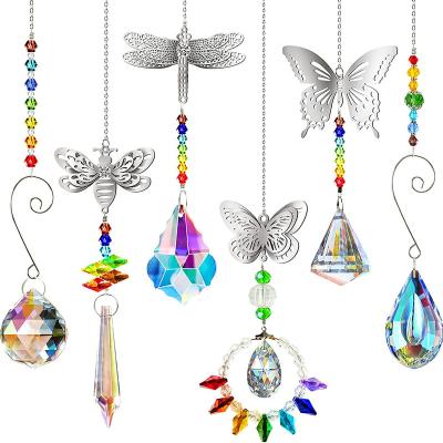 China Contemporary Custom DIY Dragonfly Butterfly Crystal Sun Catcher Prism Ball Window Car Decor Home Decor Sun Catcher for sale