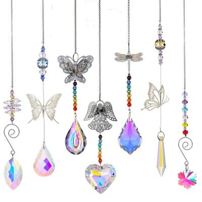 China Contemporary Colorful Sun Catcher Large Decor Crystal Hanging Clear Prisms Window Sun Catcher Sun Catcher Pendant Necklace for sale