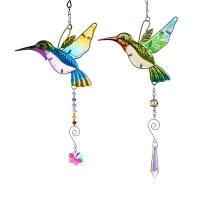 China Contemporary Sun Catcher Hummingbird Rings Natural Crystal Sun Catcher Powder Crystal Sun Catcher Window Decoration for sale