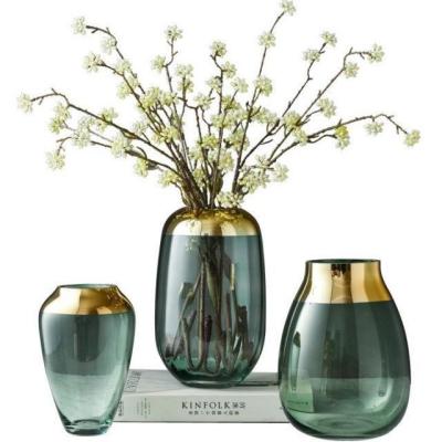 China Living room style gold vase in flower arrangement European minimalist modern home vase decoration for sale