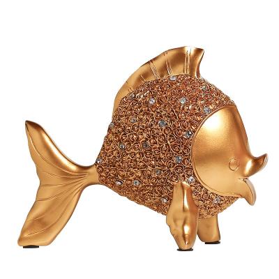 China Europe Emulational Fish Gold Creative Marine Life Living Room Entrance TV Cabinet Decoration Resin Desktop Craft for sale