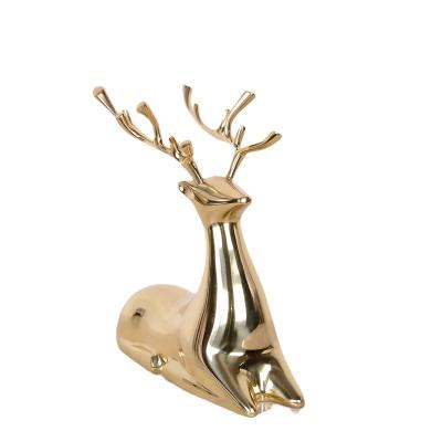 China 100% Handmade Luxury Copper Deer Ornaments Light Fashion Home Decorations for sale