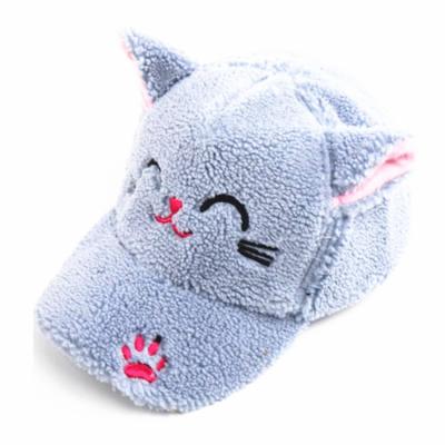 China Echo Friendly Girls Cute Velvet Baseball Cap Baby Cat Ear Animal Embroidered Hat COMMON Hat for sale