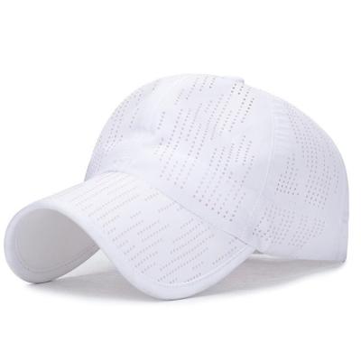 China COMMON Accept DHL Shipping Promotional Laser Holes Baseball Cap Breathable Polyester Packing Hat Cap for sale