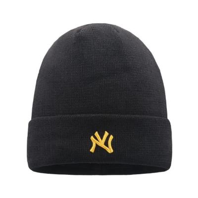 China Medium 3D Embroidery Winter Warm Beanie Knitted Acrylic Hat With Logo for sale