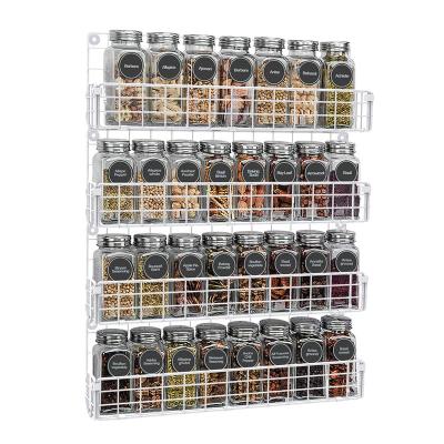 China Custom Wall Mountable Folding Rack Metal Wire Storage Kitchen Spice Rack Hanging Rack Organizer for sale