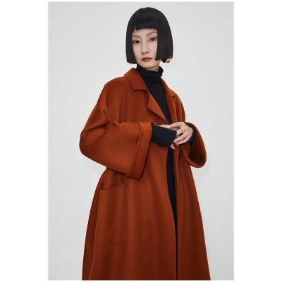 China High Quality Anti-wrinkle Women's Winter Clothes Women's Hooded Coat Wool Cashmere Ladies Long Coat for sale