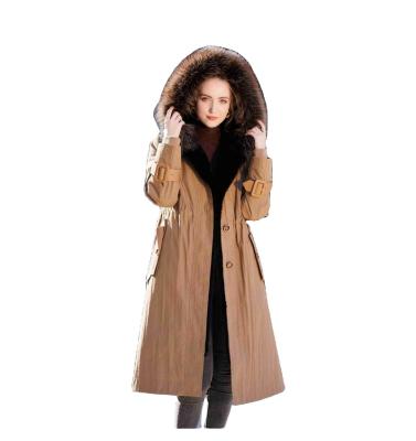 China Hot Selling Parka Women's Anti-wrinkle Fur Collar Good Quality Winter Parka Jacket Mink Fur Parka for sale