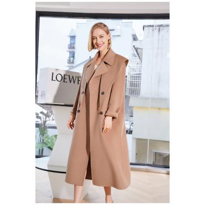 China Anti-wrinkle good quality black cashmere overcoat winter hot sale overcoat for women for sale