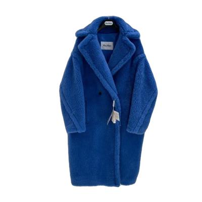 China MYS New Design Winter Warm Breathable Alpaca Coats Long Fluffy Lambswool Coat Teddy Bear Wool Coat Women for sale