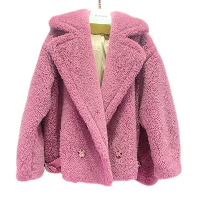 China Wholesale Customized Good Quality Anti-Wrinkle Fur Coat Multicolor Soft Shear Oversized Winter Outwear Real Woolen Overcoat for sale