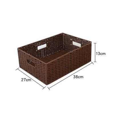 China Pemphis Best Price Top Quality Cotton Woven Storage Basket Stocked Bin Rectangular for sale