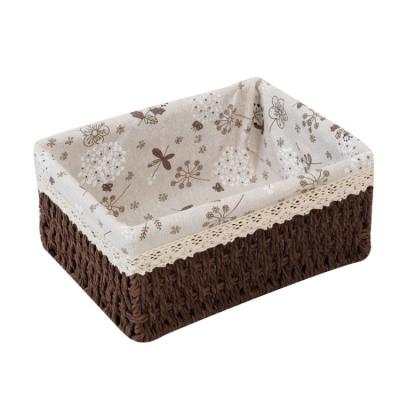 China Pemphis Stocked Guaranteed Suitable Price Quality Rectangle Wicker Bin Small Free Standing Woven Baskets for sale