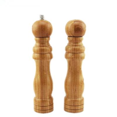 China Pemphis Stocked Guaranteed Unique Manual Bamboo Grinder Quality Salt and Pepper Set for sale